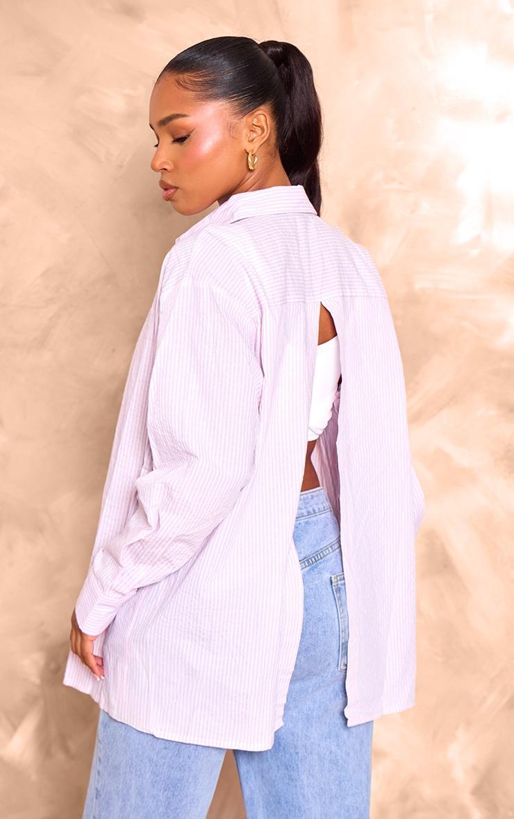 Pink Striped Oversized Shirt Product Image