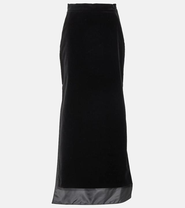 Zuppa Cashmere-blend Layered Maxi Skirt In Black Product Image