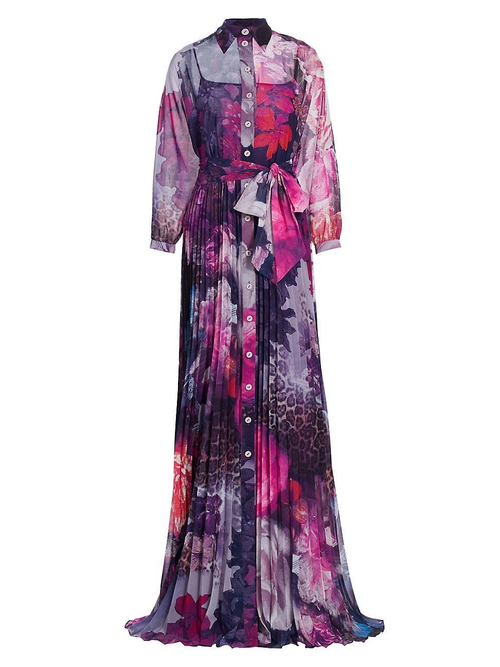 Womens Floral Chiffon Dress Product Image