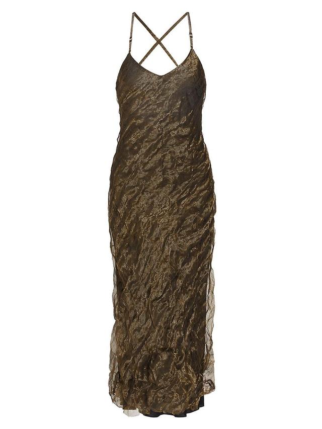 Womens Crinkle Organza Bias Cut Slip Dress Product Image