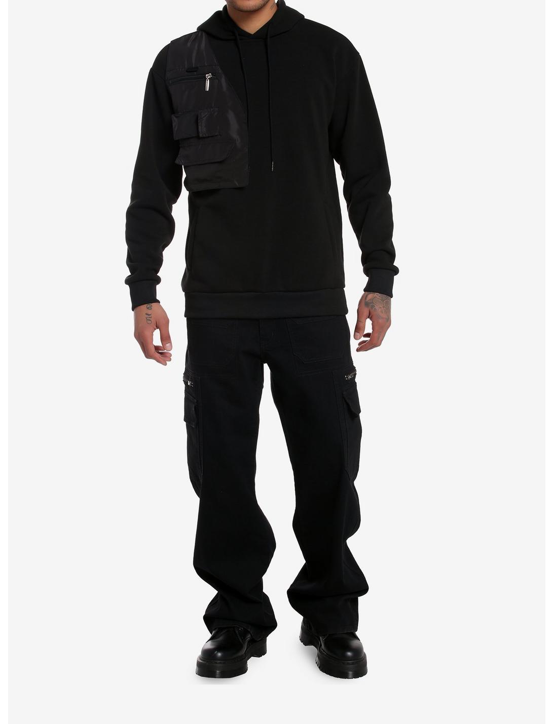 Black Shoulder Harness Hoodie Product Image