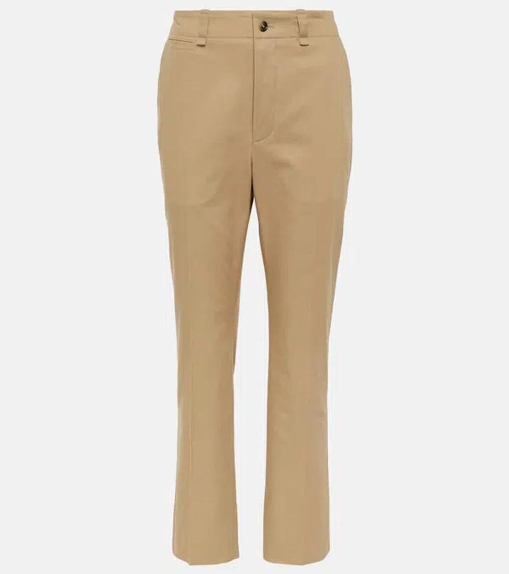 SAINT LAURENT Cotton-drill Straight-leg Pants In Beige product image