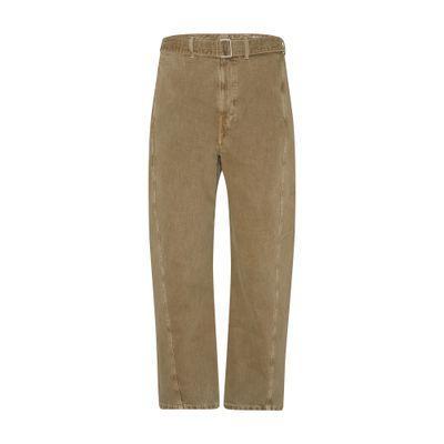 Twisted Belted Pants In Green Product Image