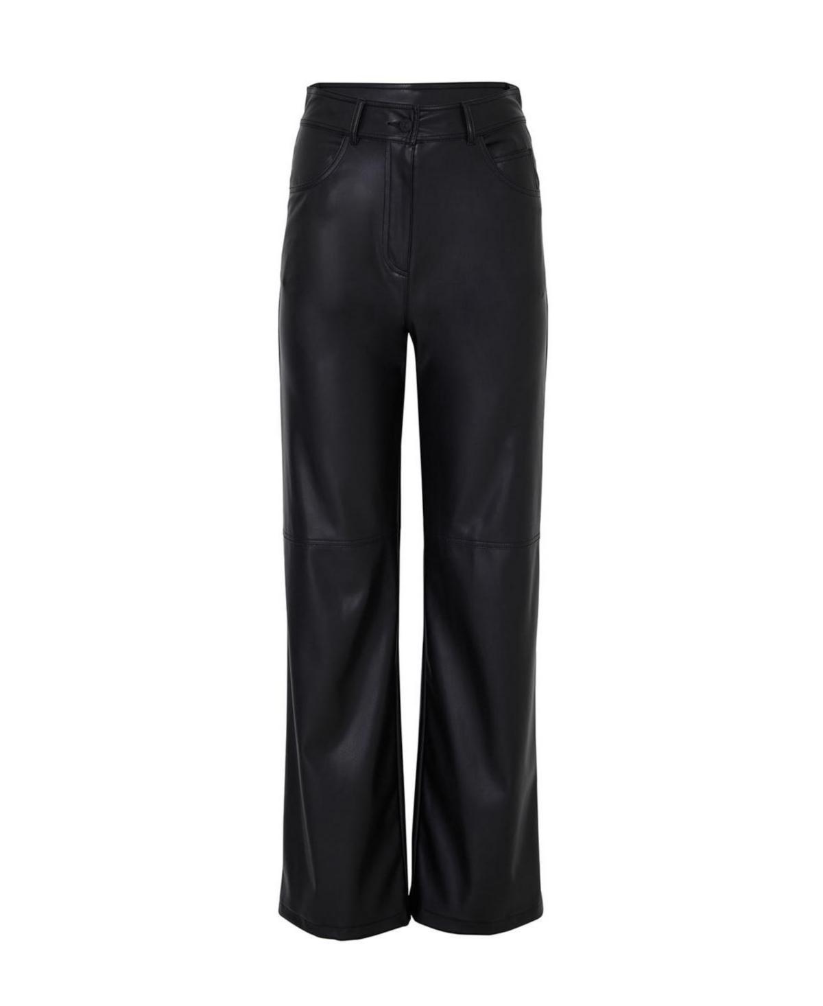 Nocturne Womens Wide Leg Pleather Pants Product Image