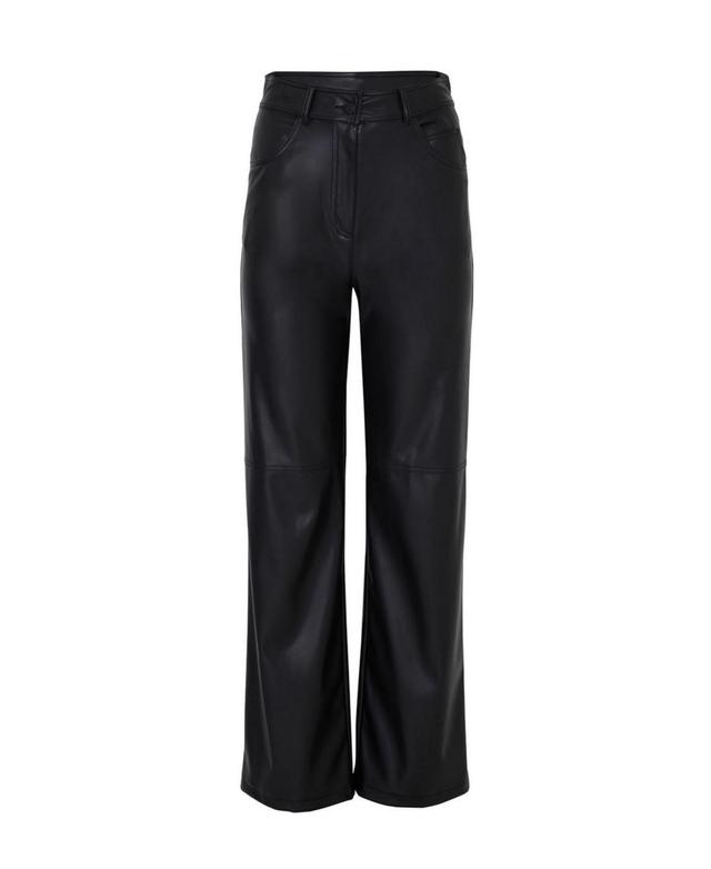 Womens Wide Leg Pleather Pants Product Image