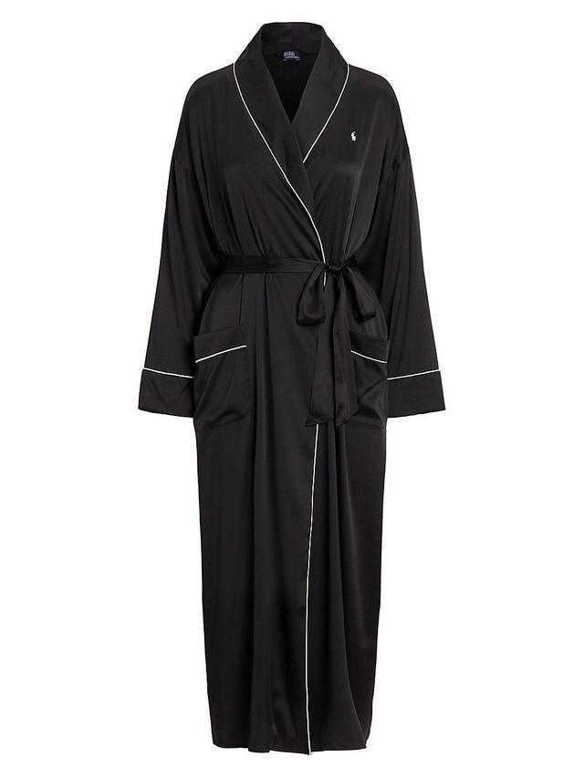 Womens Belted Silk-Blend Robe Product Image