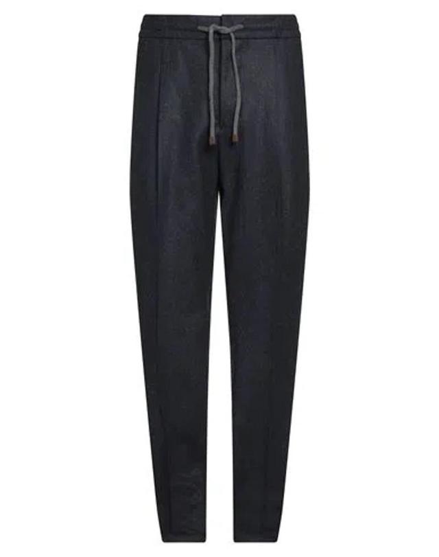 Man Pants Navy Blue Size 44 Virgin Wool In Dark Blue Product Image