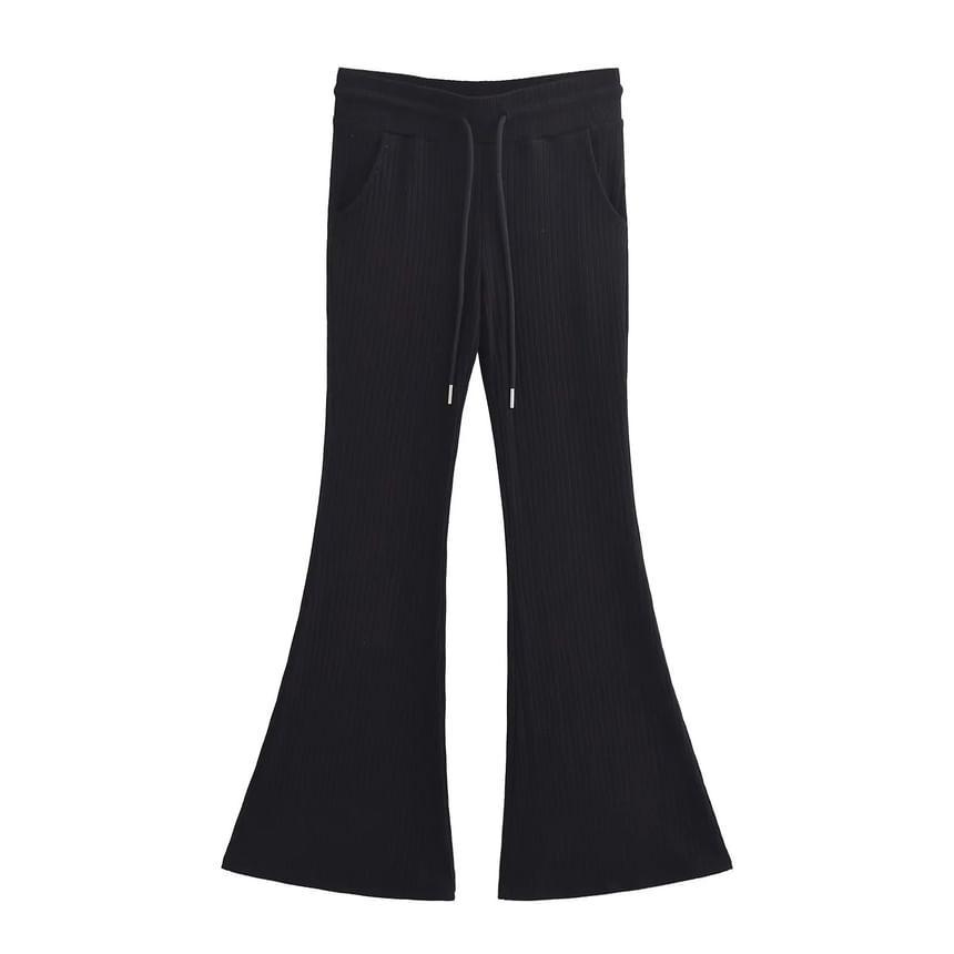 High Rise Plain Flared Pants Product Image