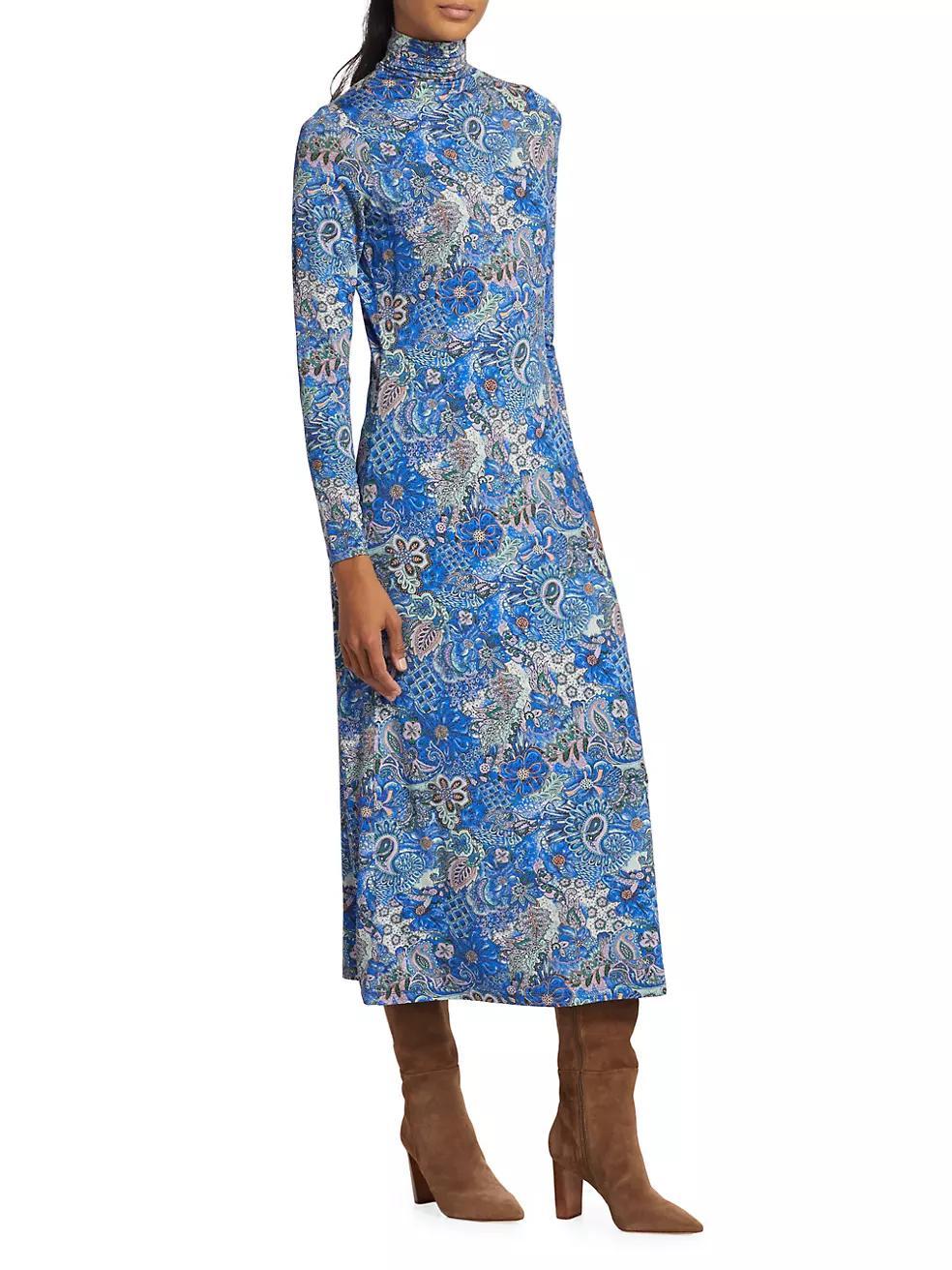 Paxton Printed Turtleneck Midi-Dress Product Image