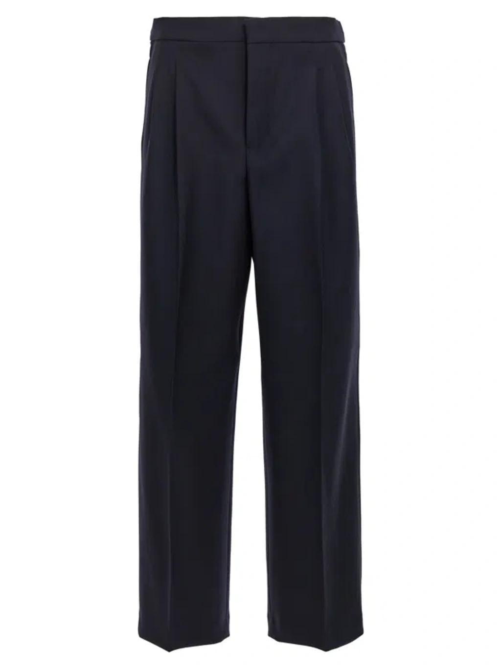 Front Pleat Pants In Navy Blue Product Image