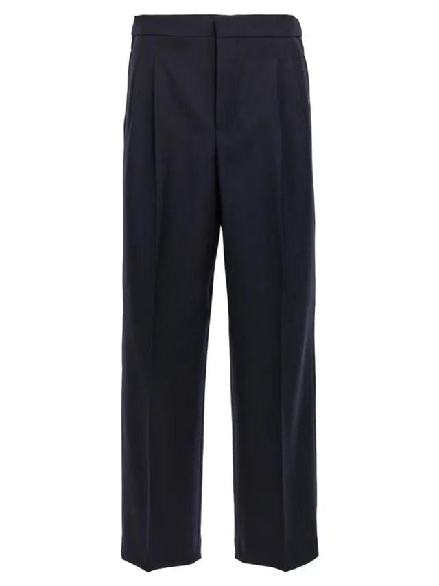 Front Pleat Pants In Navy Blue Product Image