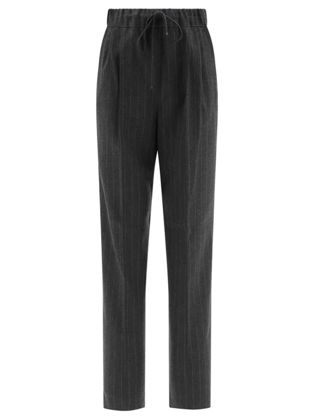 Striped Drawstring Trousers In Multi product image