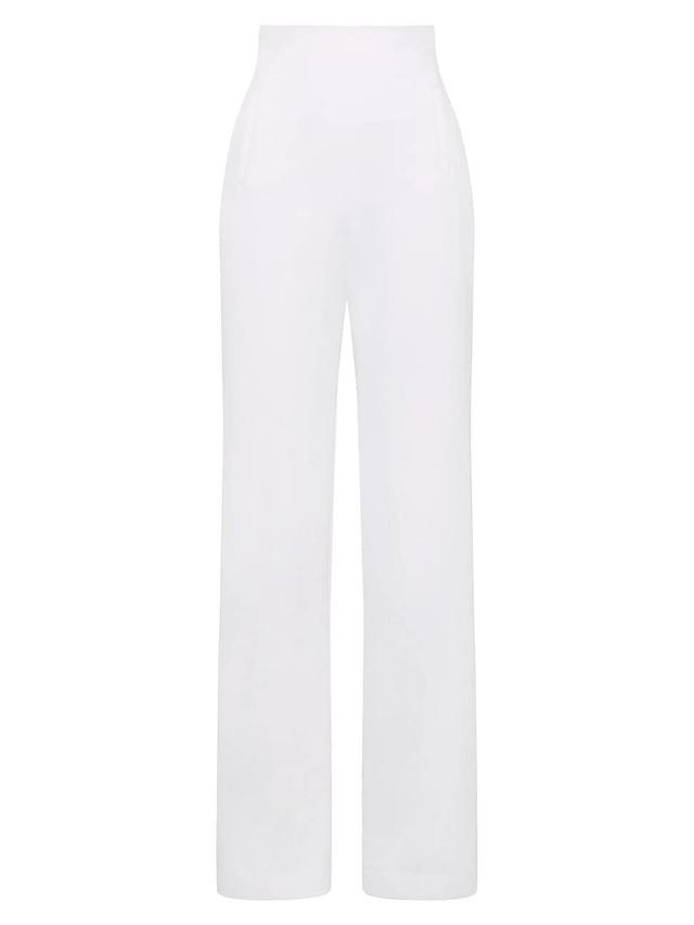 Womens High-Waisted Tailored Trousers Product Image