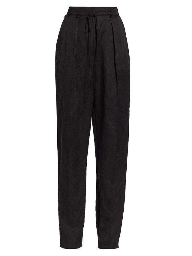 Womens Straight-Leg Linen-Blend Pants Product Image