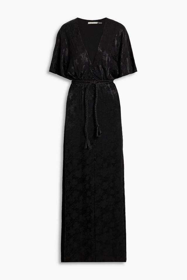 Satin-jacquard Maxi Dress In Black Product Image