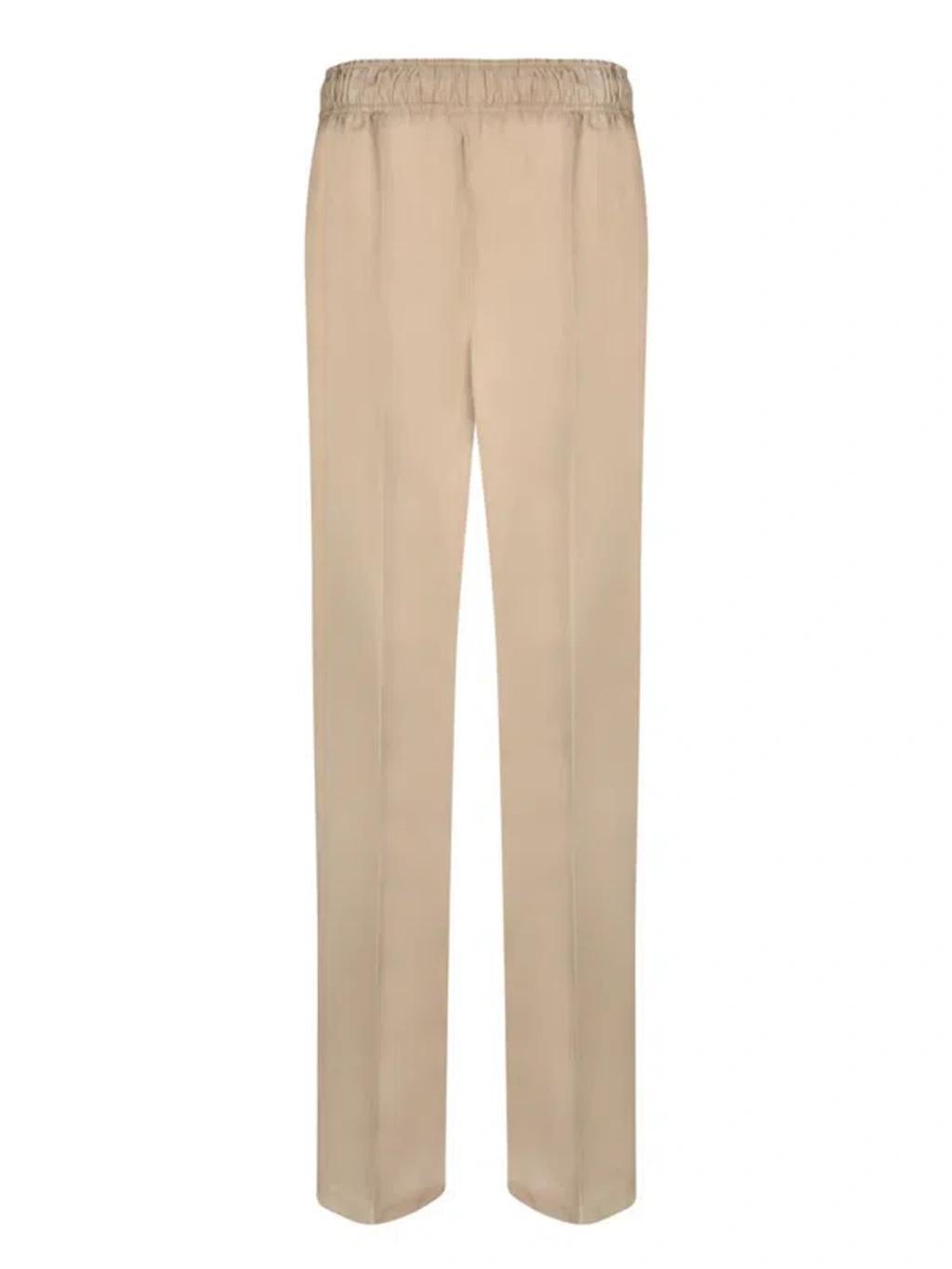 Cotton Trousers In Beige Product Image