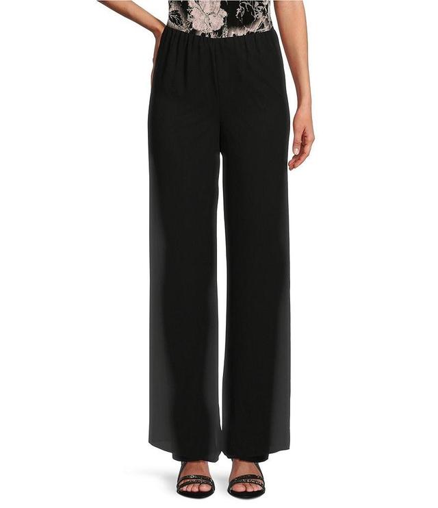 Alex Evenings Silky Chiffon Wide Leg Flowy Pants Product Image