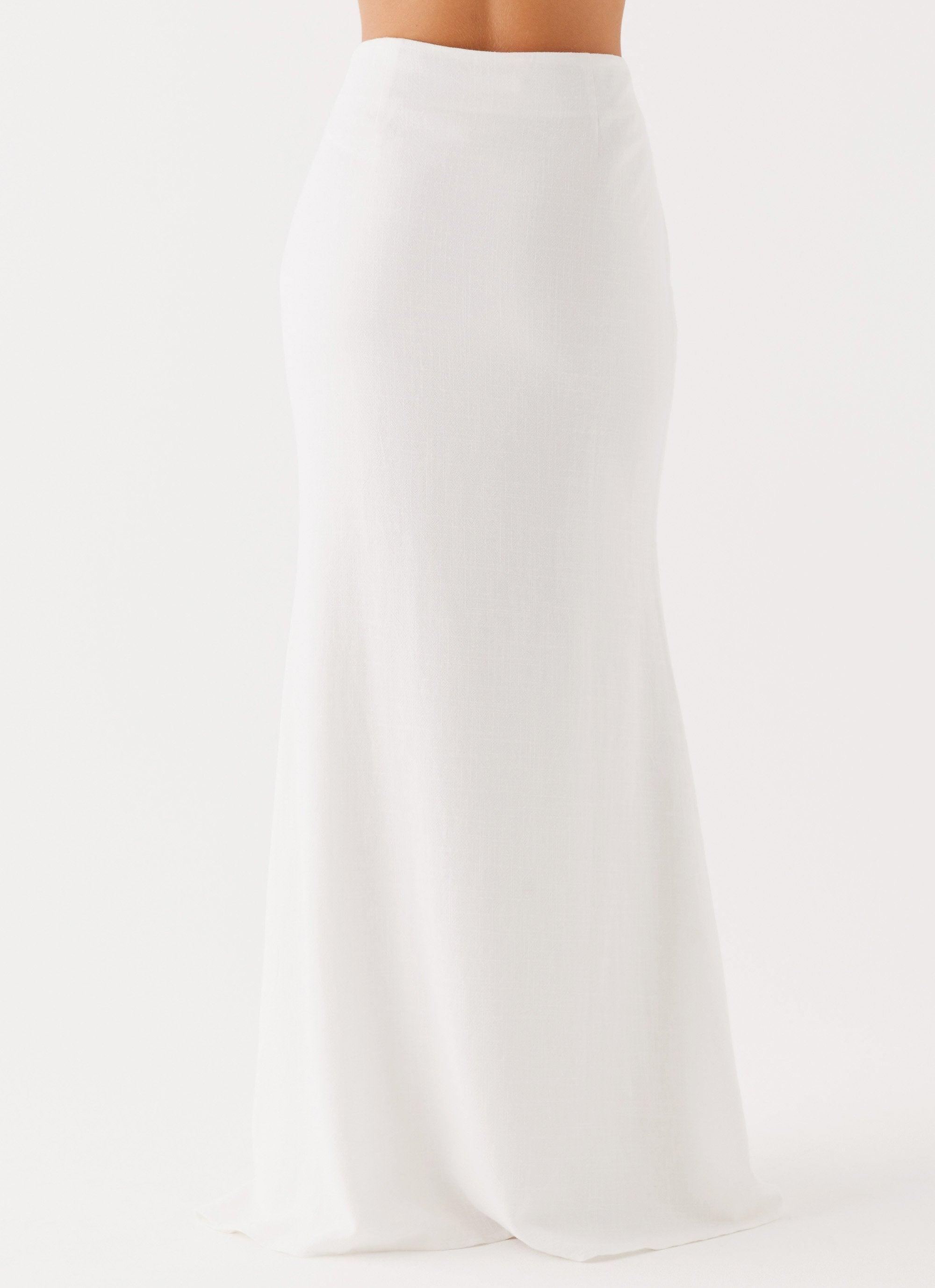 Parker Linen Maxi Skirt - White Product Image