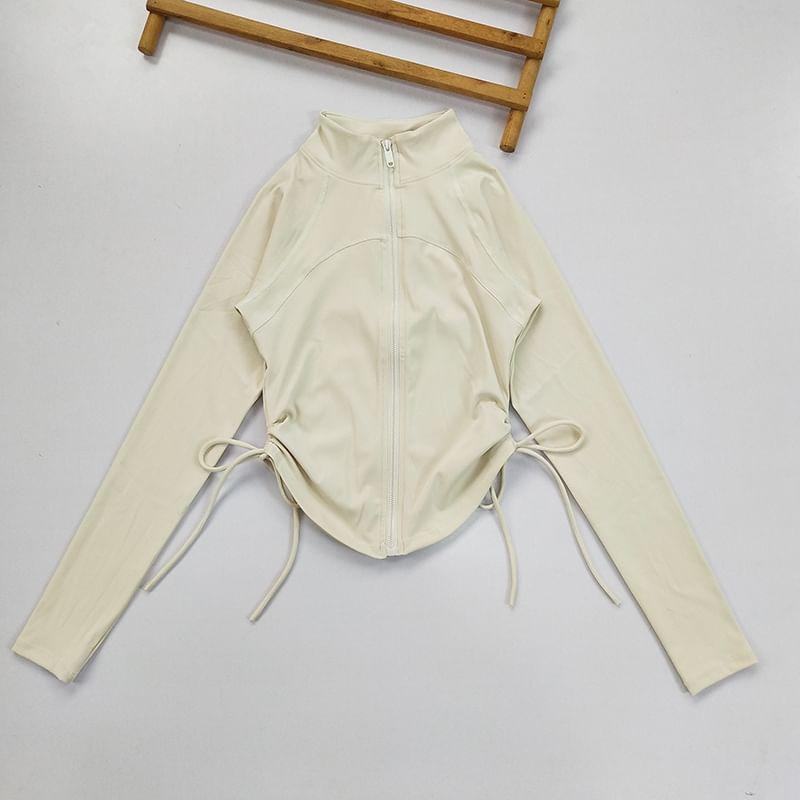 Stand Collar Drawstring Hem Sport Jacket Product Image