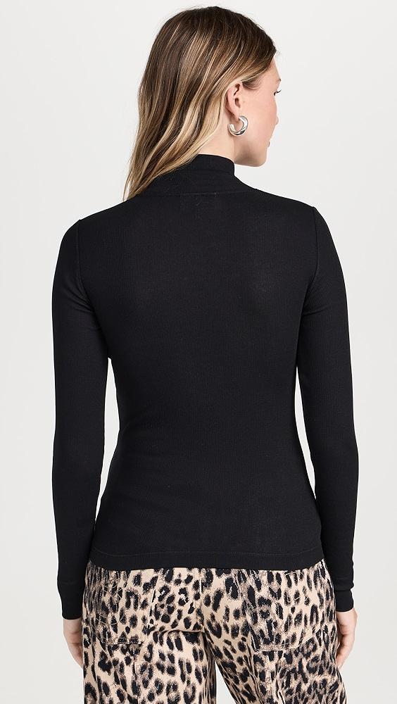 GANNI Soft Cotton Rib Long Sleeve T-Shirt | Shopbop Product Image