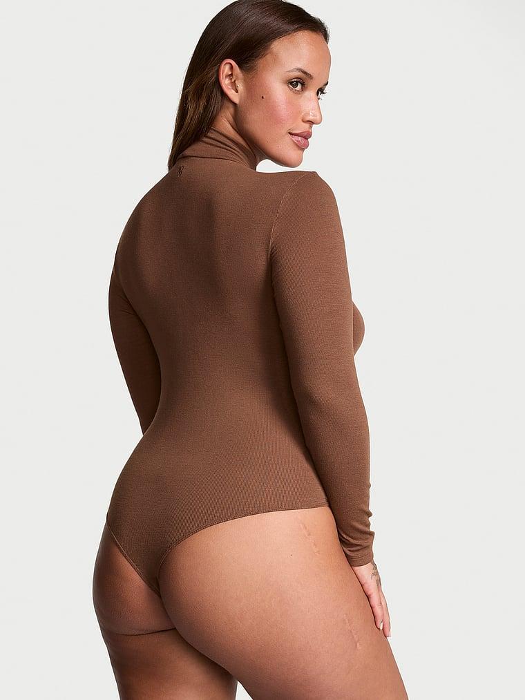 Ribbed Modal Mock-Neck Long-Sleeve Bodysuit Product Image