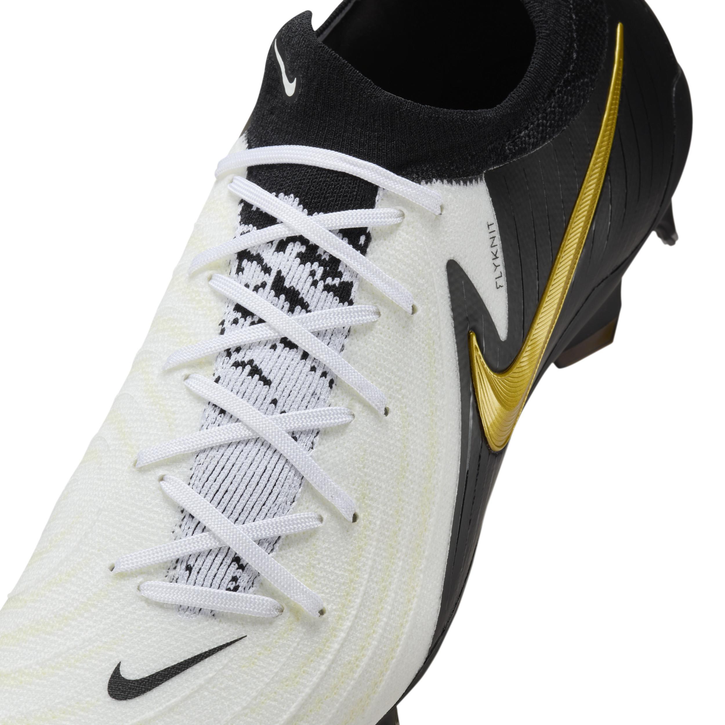 Nike Mens Nike Phantom GX II Pro FG - Mens Soccer Shoes White/Black/Metallic Gold Coin Product Image