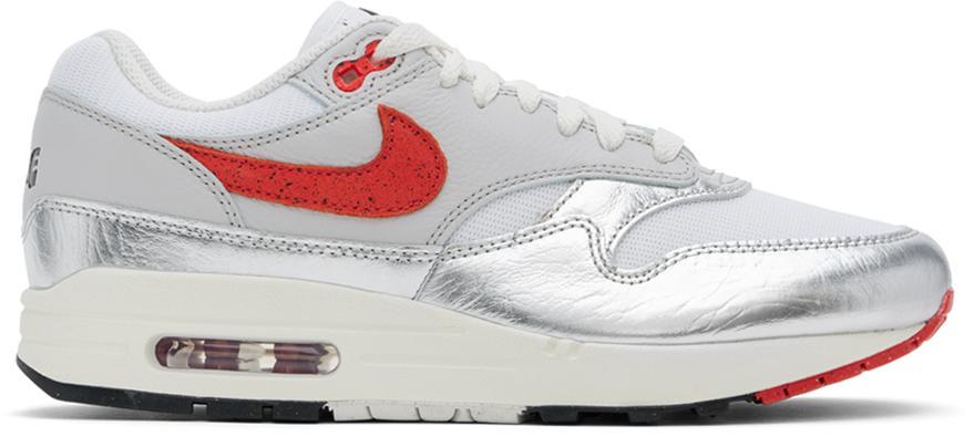 NIKE Air Max 1 Prm White/chile Red Hf7746-100 Men's In Silver Product Image