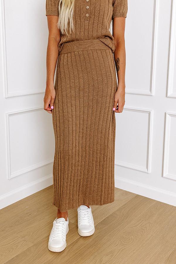 Cider Sweetness Knit Skirt In Mocha Product Image