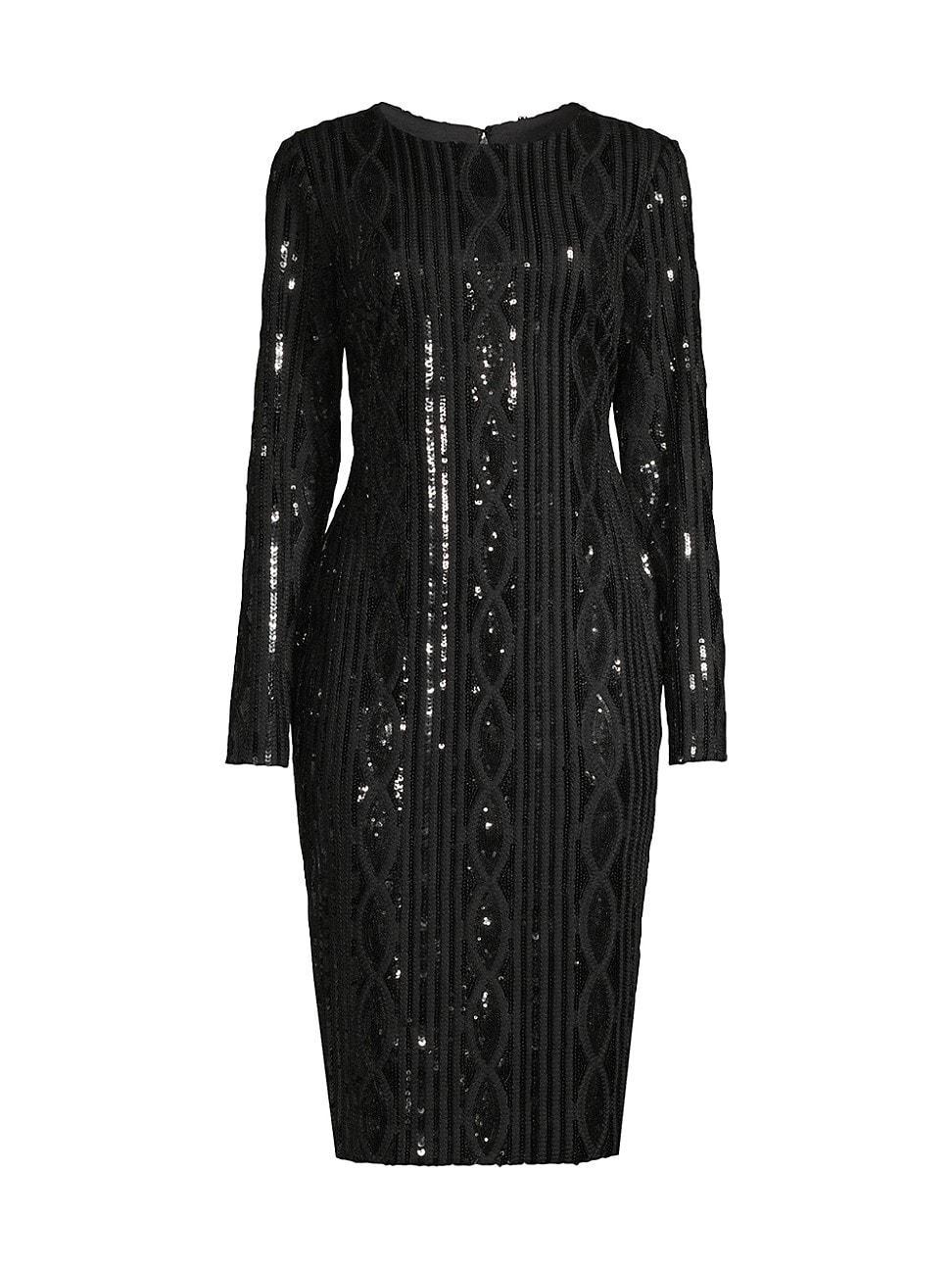 Womens Sequined Cable Midi-Dress Product Image