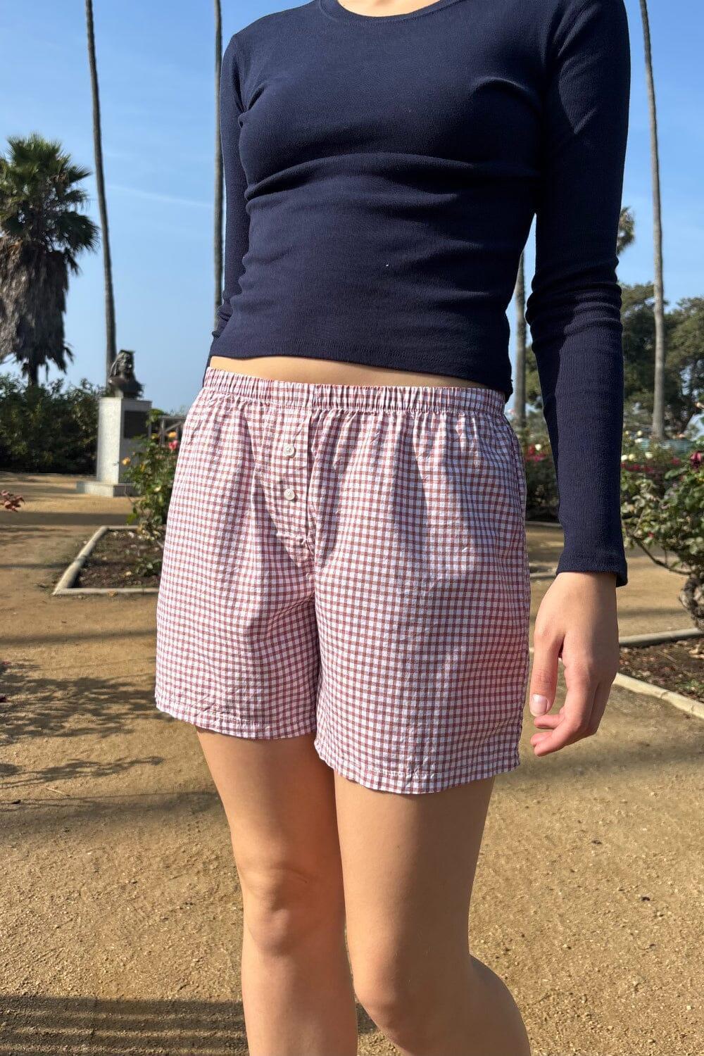 Keira Long Gingham Boxer Shorts Product Image