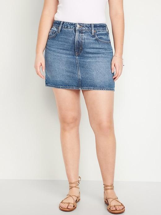 Mid-Rise OG Jean Mini Skirt Product Image