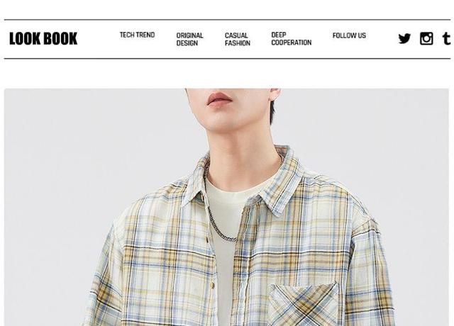 Long-Sleeve Plaid Pocket Detail Shirt Product Image