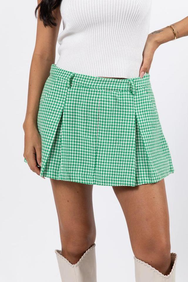 What's The Latest Green Plaid Pleated Skort Product Image