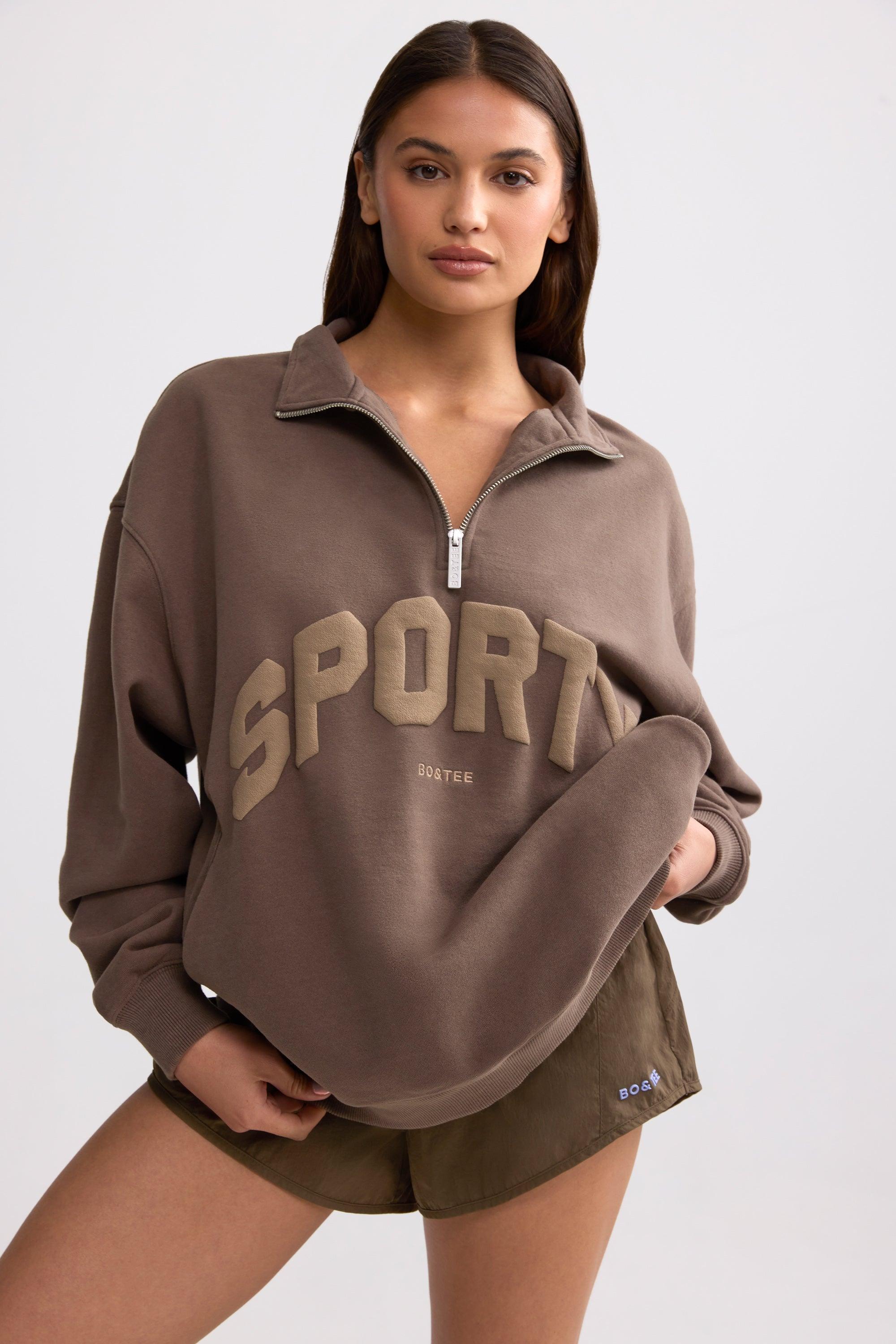 Quarter-Zip Sweatshirt in Espresso Product Image