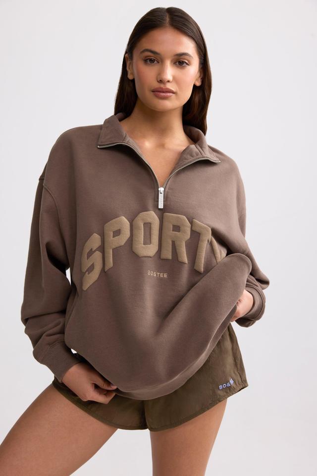 Quarter-Zip Sweatshirt in Espresso Product Image