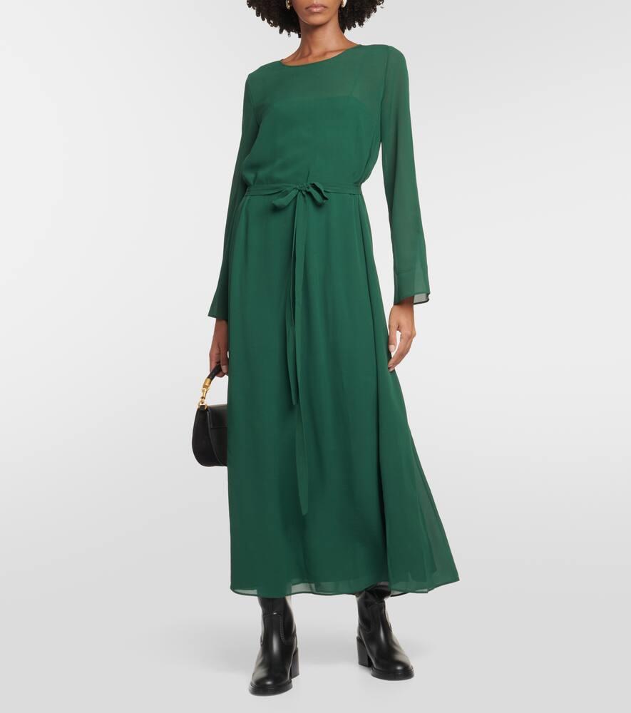 CHLOÉ Midikleid Aus Seide In Green Product Image