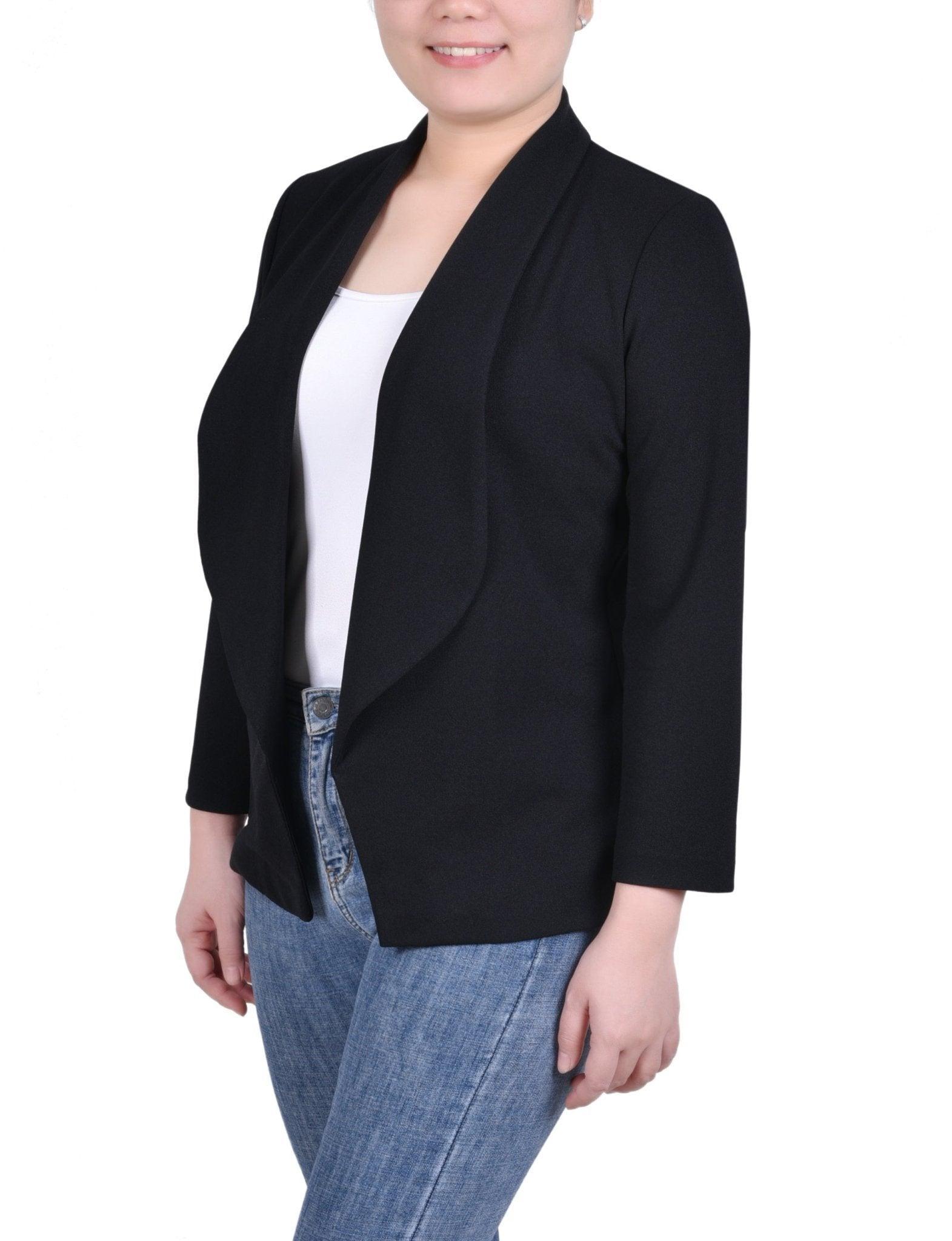 Long Sleeve Ponte Jacket - Petite Product Image