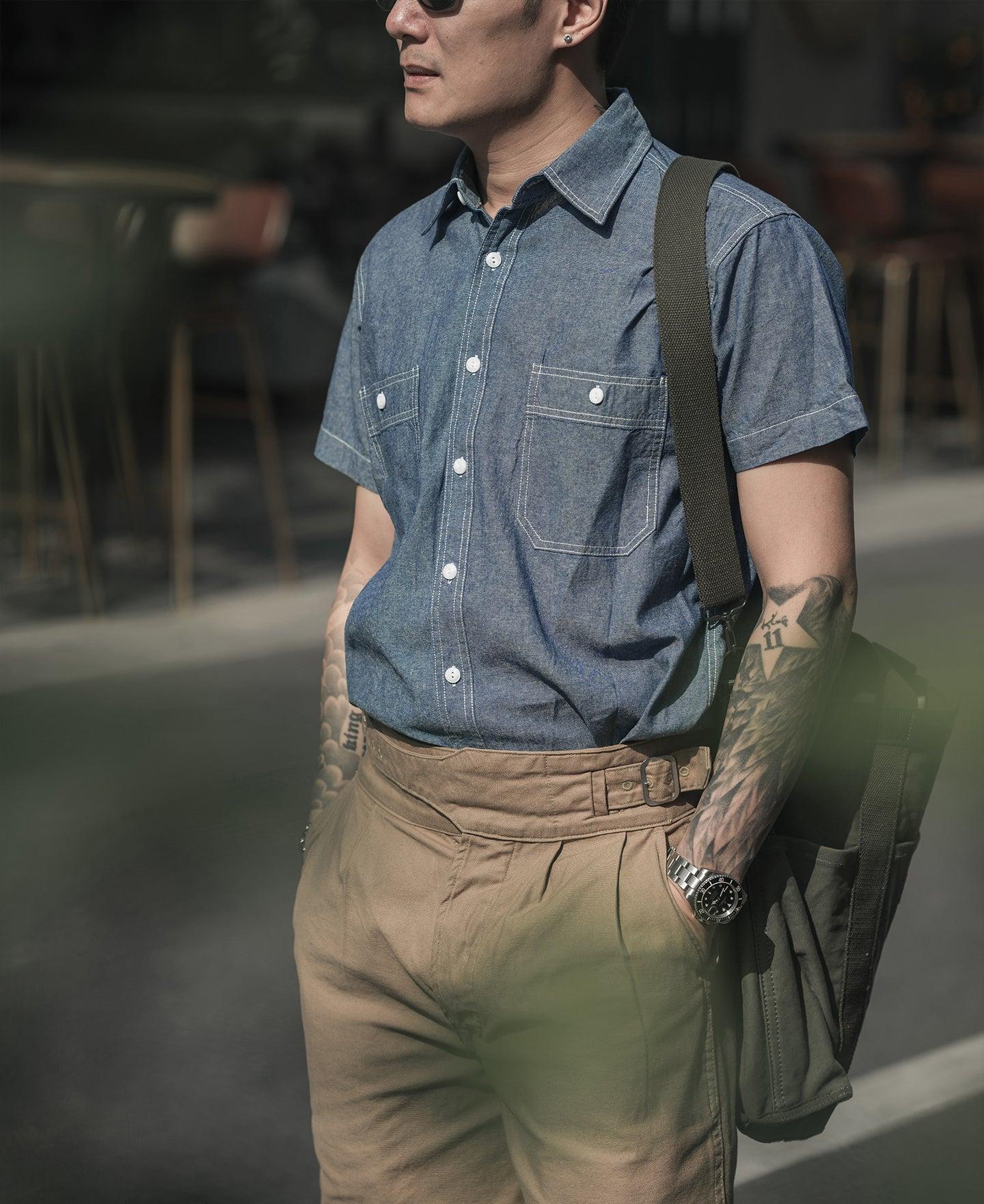 Chambray Short Sleeve Work Shirt Product Image