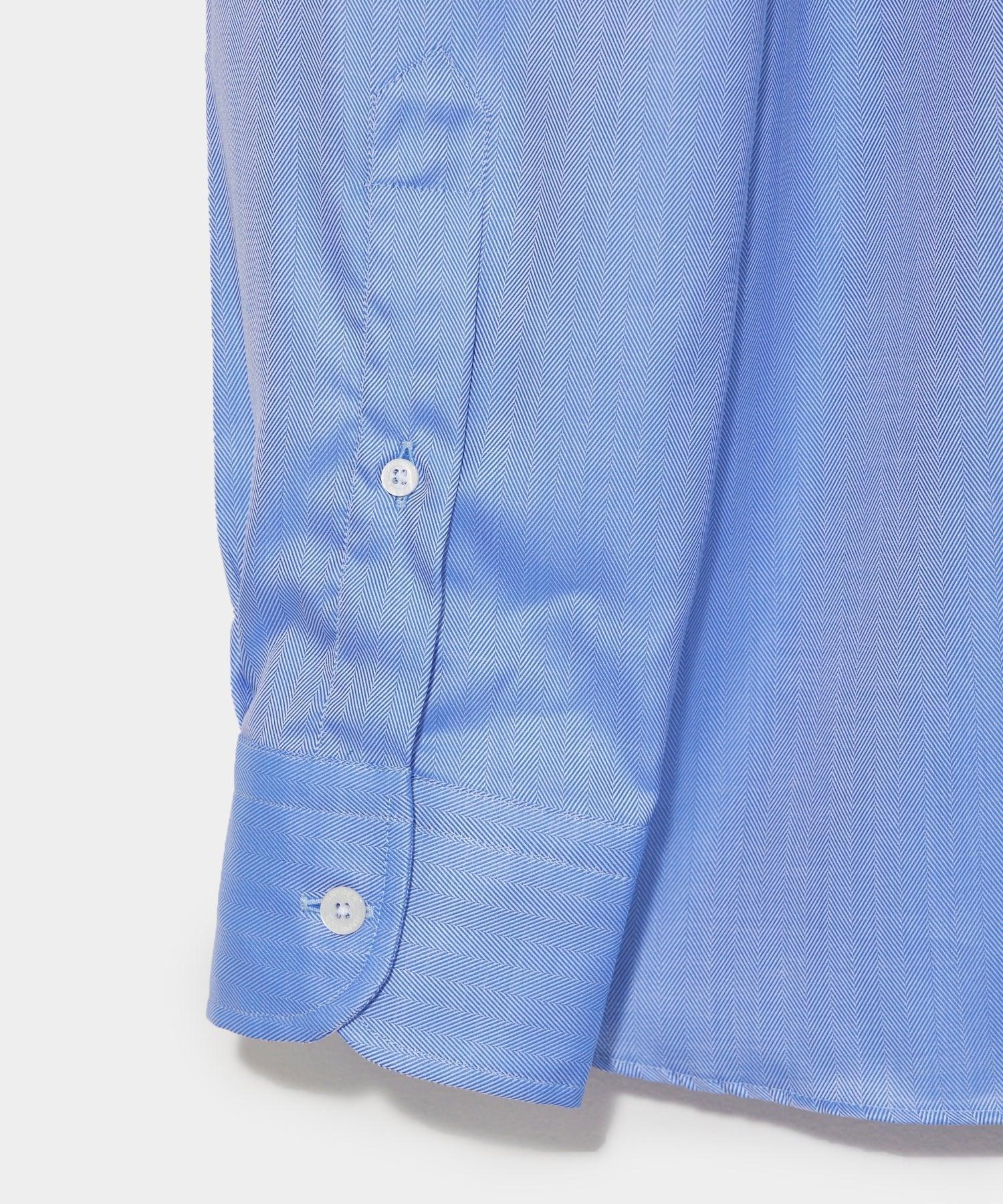 Hamilton + Todd Snyder Herringbone Dress Shirt in Blue Product Image