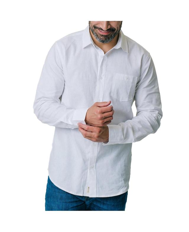 Hope & Henry Mens Linen Long Sleeve Button Down Shirt Product Image