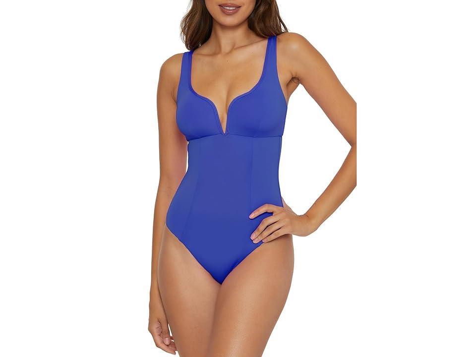 BECCA Color Code Erin V Wire Cut Out One Piece (Ultra Marine) Women's Swimsuits One Piece Product Image