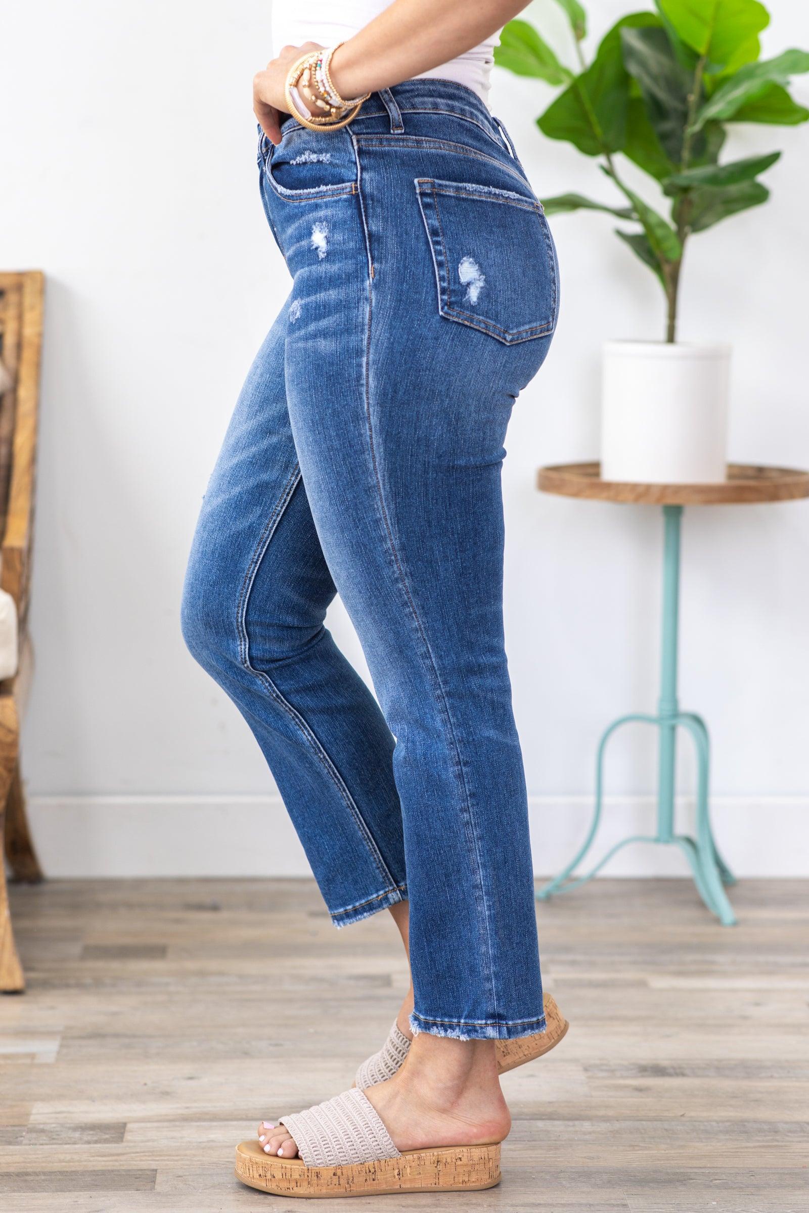 Lovervet Starry Sky Cropped Straight Leg Jeans Product Image