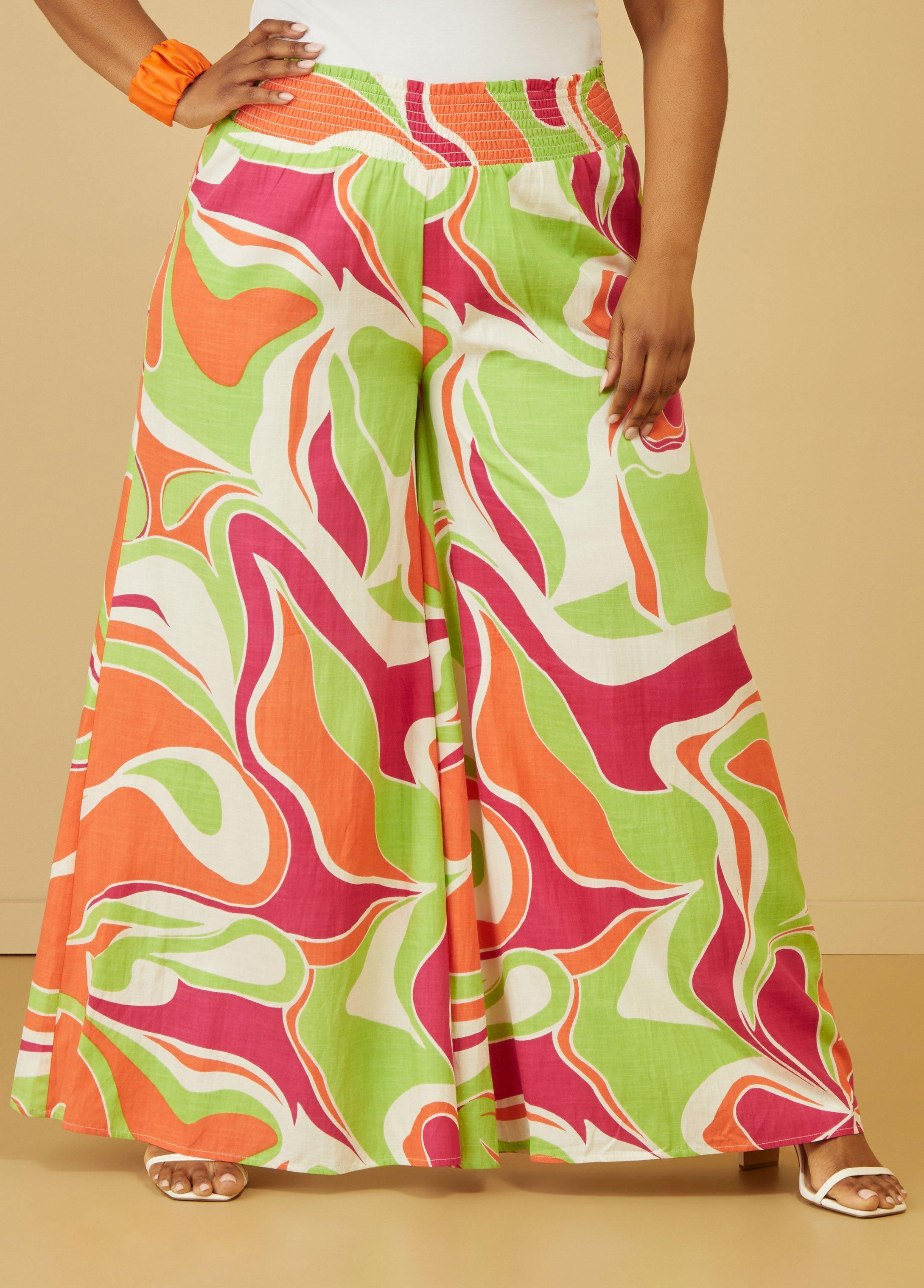 Abstract Print Wide Leg Pants Product Image