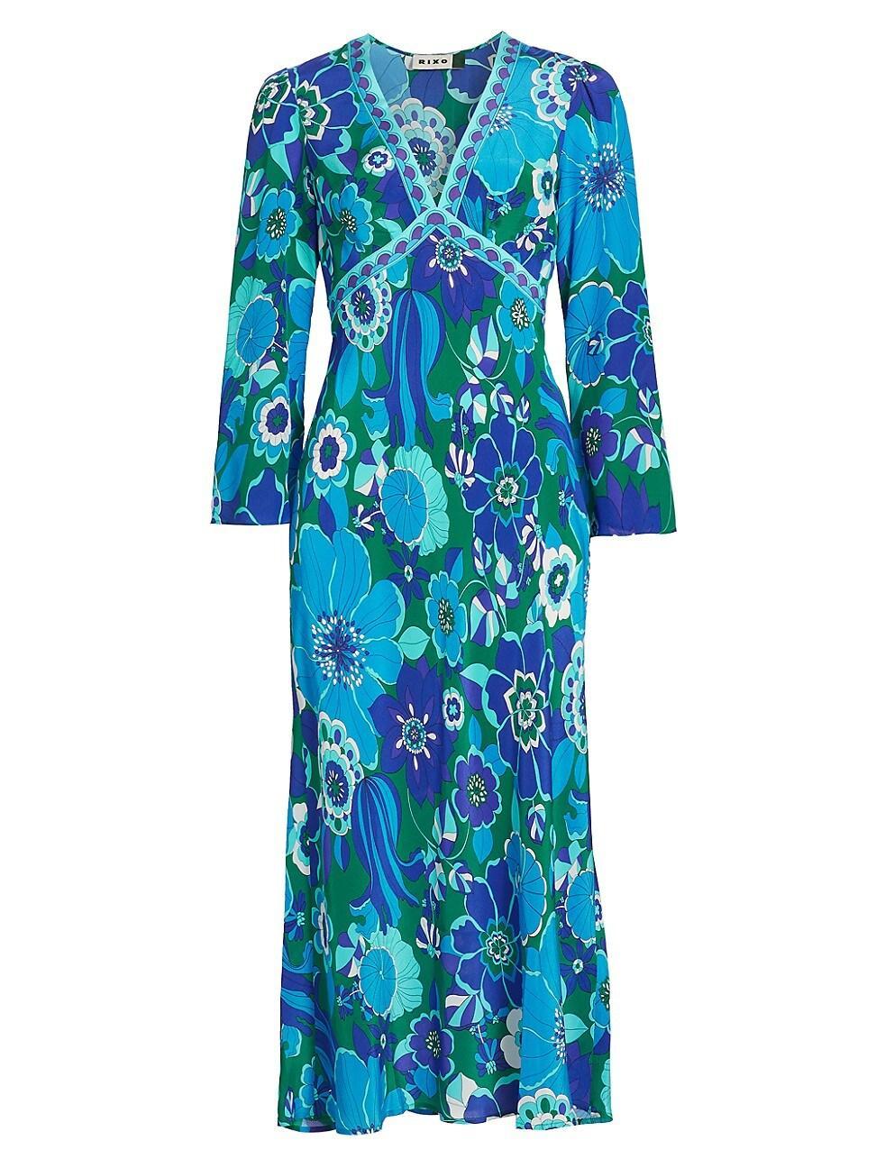 Womens In The Spirit Of Palm Beach Silk Midi-Dress Product Image