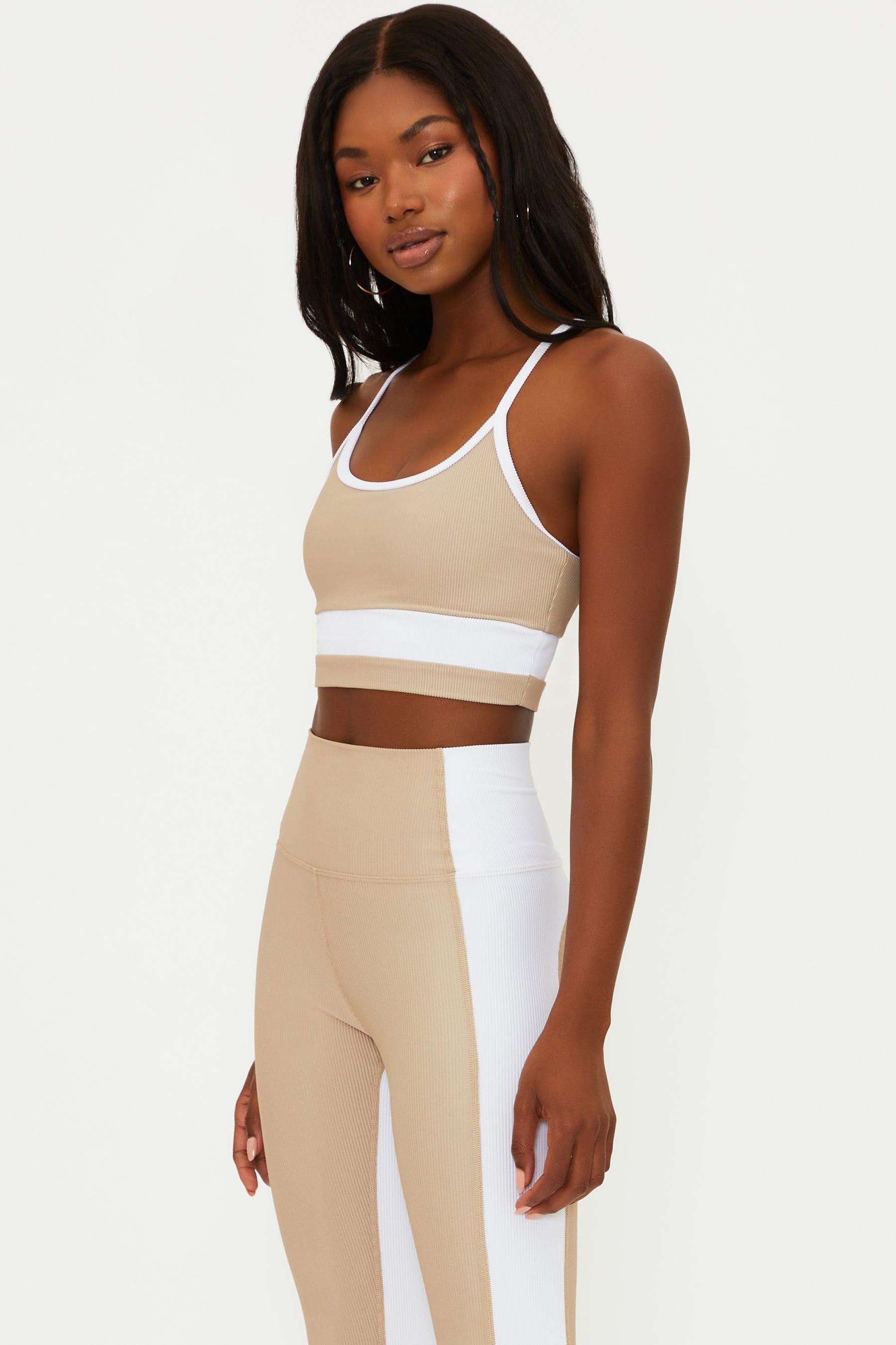 Eva Top Tan White Colorblock Product Image