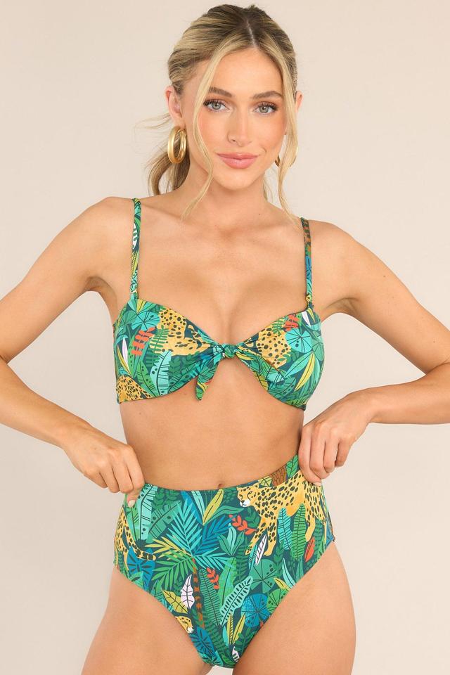 Palms Away Jungle Of Love Green Multi Print Bikini Top Swimwear Product Image