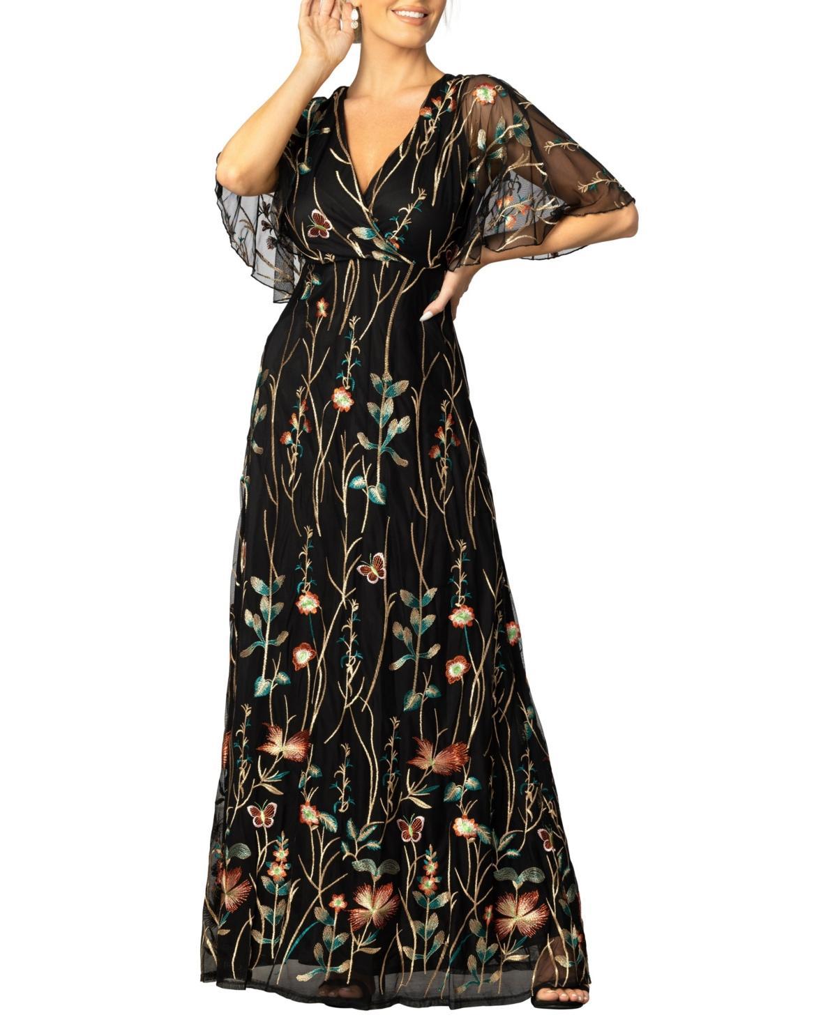 Womens Embroidered Elegance Evening Gown with Sleeves product image