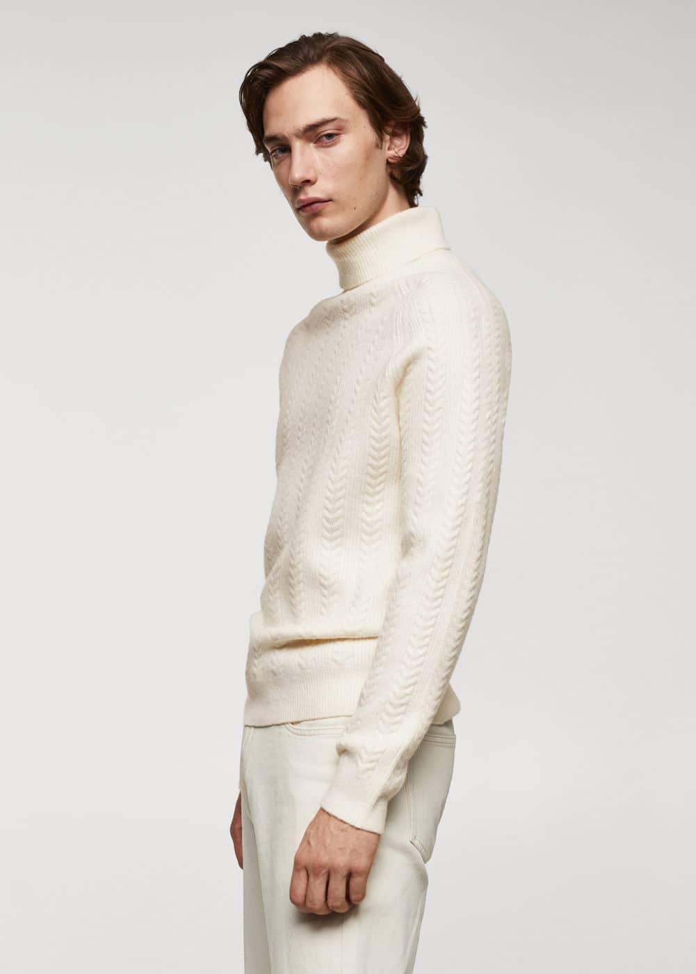 MANGO MAN - Twisted turtleneck sweater off whiteMen Product Image