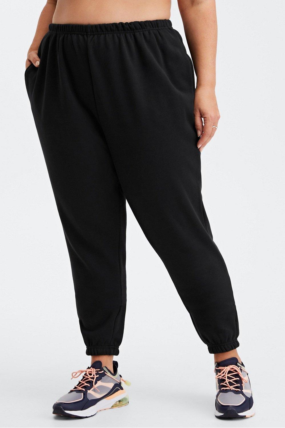 Fabletics Go-To High-Waisted Slim Sweatpant Womens black Size XS Product Image