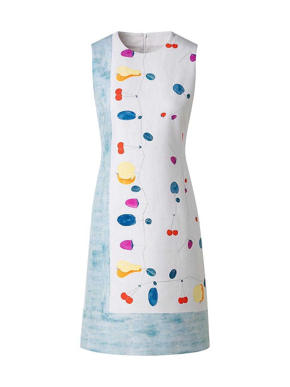 Womens Fruits Print Sleeveless Sheath Dress Product Image